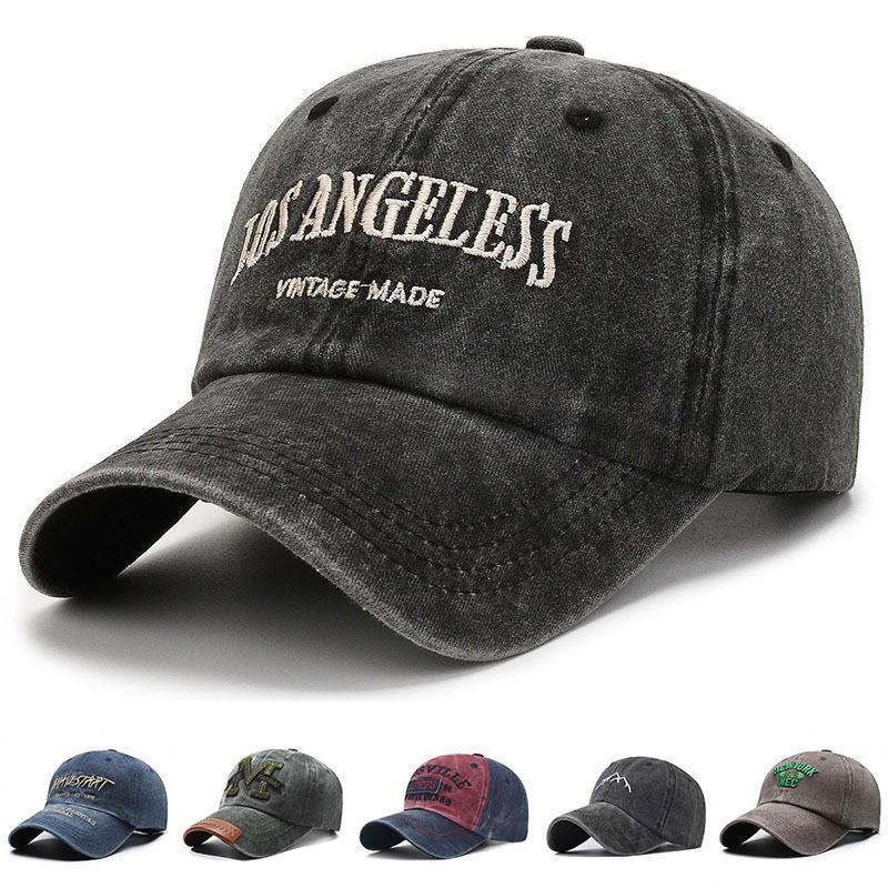Water Washed Cotton Letter Embroidery Casual Baseball Hat For Sunshade And Daily Wear
