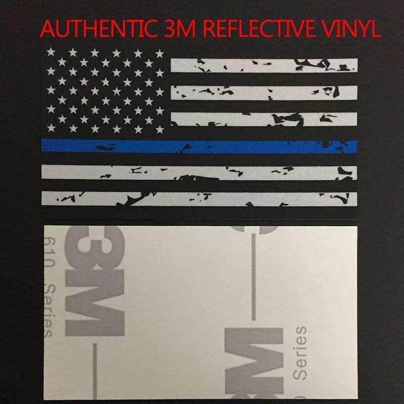 10 Stück Aufkleber Neuer Amerikanische Flagge Aufkleber Klassische Biker Ausrüstung Reflektierender Thin Blue Line Aufkleber Zerrissener Aufkleber