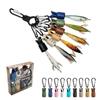 6Pcs Fishing Lure Hook Cap Carabiner Set Durable Anti-Scratch Multi-Color Portable Gear for Outdoor Fishing Camping Hiking