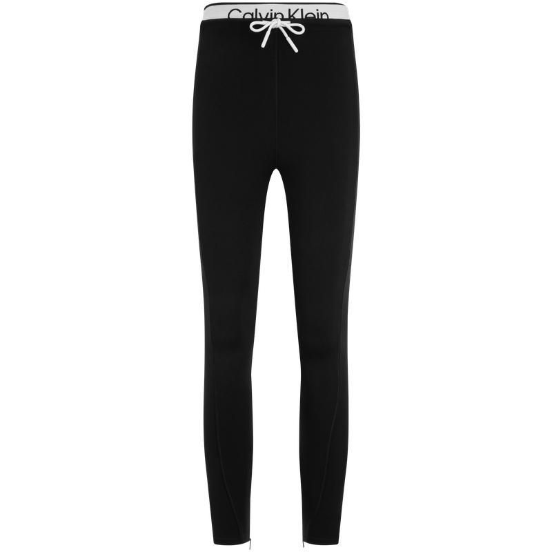 Calvin Klein Moisture Wicking Quick Dry Jacquard Drawstring Slim Fit Knitted Sports Pants Women bottoms Space-Black 4WS4L627
