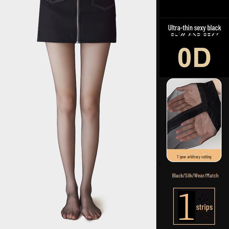 Womens Ultra-Thin 0D Anti-Snag Nude Pantyhose - Spring/Summer Bare-Leg Effect, Flesh or Black
