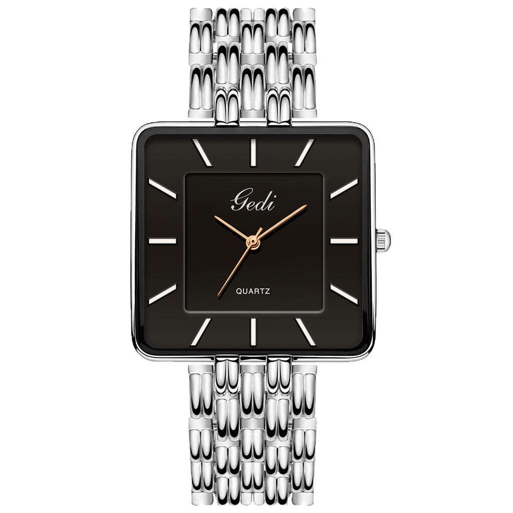 Montre Carrée Simple pour Couple Niche Haut de Gamme Ultra-Fine pour Femme Quartz Haute Valeur