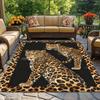 Leopard Print Crystal Velvet Rug Modern Animal Design Office Floor Mat Home Decor Fashion Statement Piece Soft Non Slip Carpet