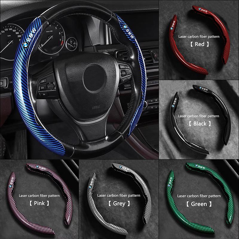 BBKR7 Carbon Fiber Car Steering Wheel Protection Covers Shell For BMW M F10 F20 E83 E90 E92 E93 X1 X5 X6 F30 G03 E43 E53 E63 Accessory