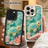 כיסוי טלפון: עיצוב שטוח דו-ממדי, מתאים למארז מגן לאייפון 18 17 16 15 14 13 Pro, חברים מתחת למים, מתנה מושלמת לחג המולד והאלווין