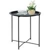 Portable End Table Metal Side Table Round Small Folding Tray Sofa Sidetable for Living Room Outdoor Camping Furniture