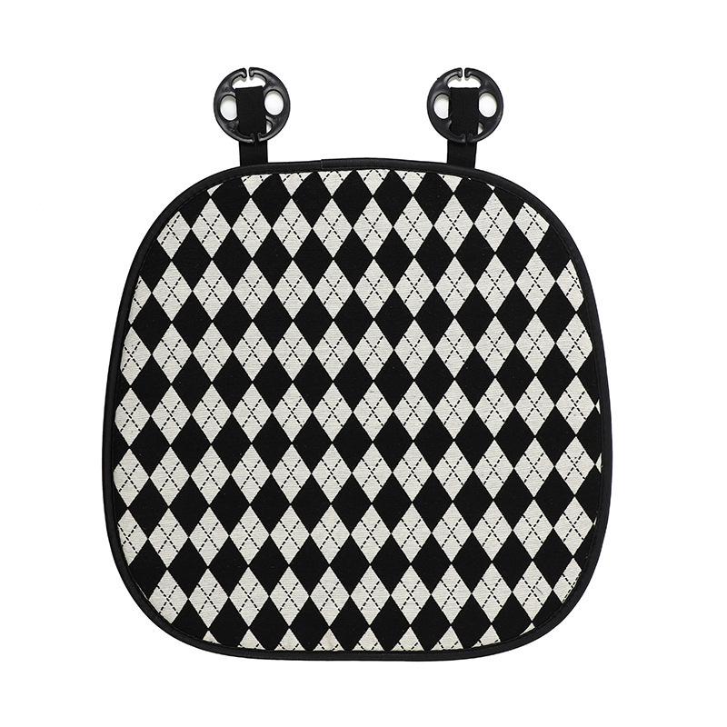 Universal Car Seat Cushion with Jacquard Knitted Diamond Grid - Anti-Slip, Fashionable Car Interior Accessory