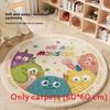 Cartoon Round Area Rug For Bedroom With Monster And Dinosaur Print Design Kids Reading Room Decor
