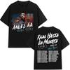 Hip Hop Gothic T-Shirt Rapper Anuel AA Real Hasta La Muerte Tour New Album T-Shirt Print Cotton Short Sleeve T-Shirt Unisex