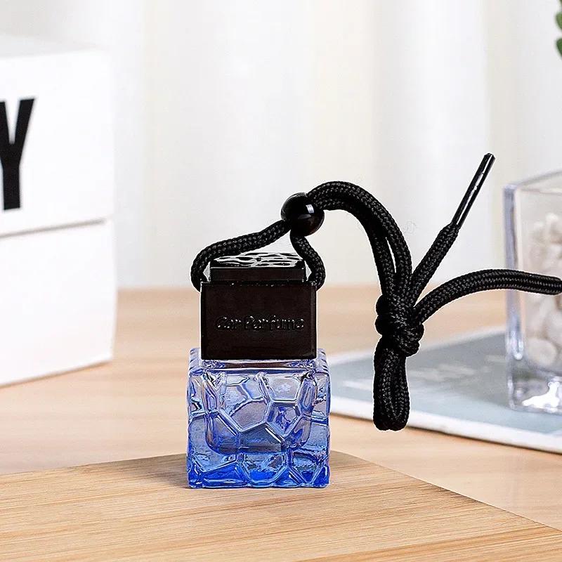 10ml Car Air Freshener Empty Bottle Essential Oil Perfume Bottle with Black Caps Car Air Freshener Hanging Glass Bottles