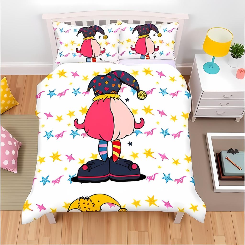 Cartoon Clown Duvet Cover for Kids Boys Girls Queen King Lightweight Quilt Cover Funny Circus Bedding Set Bedroom Decor No Quilt
