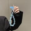 Skin-Textured Matte Beaded Keychain Pendant Anti-lost Mobile Chain Lanyard  For Women Girls