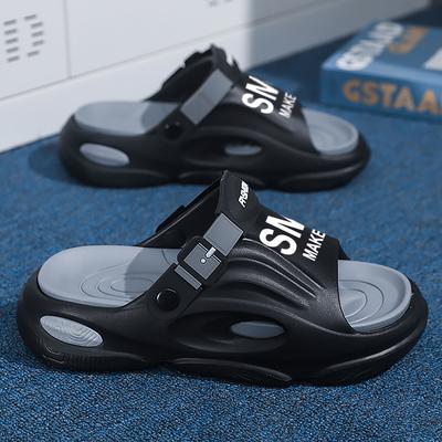 Pantuflas para Hombre con Diseño Anticolisión, Resistentes al Desgaste, Antideslizantes, Pantuflas de Color Contrastante, Sandalias Engrosadoras para Baño y Hogar para Hombre