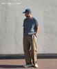CUZNELLO Cool Cotton Striped Henley Neck Short Sleeve Knit_Gray