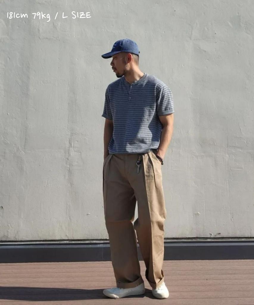 CUZNELLO Cool Cotton Striped Henley Neck Short Sleeve Knit_Gray