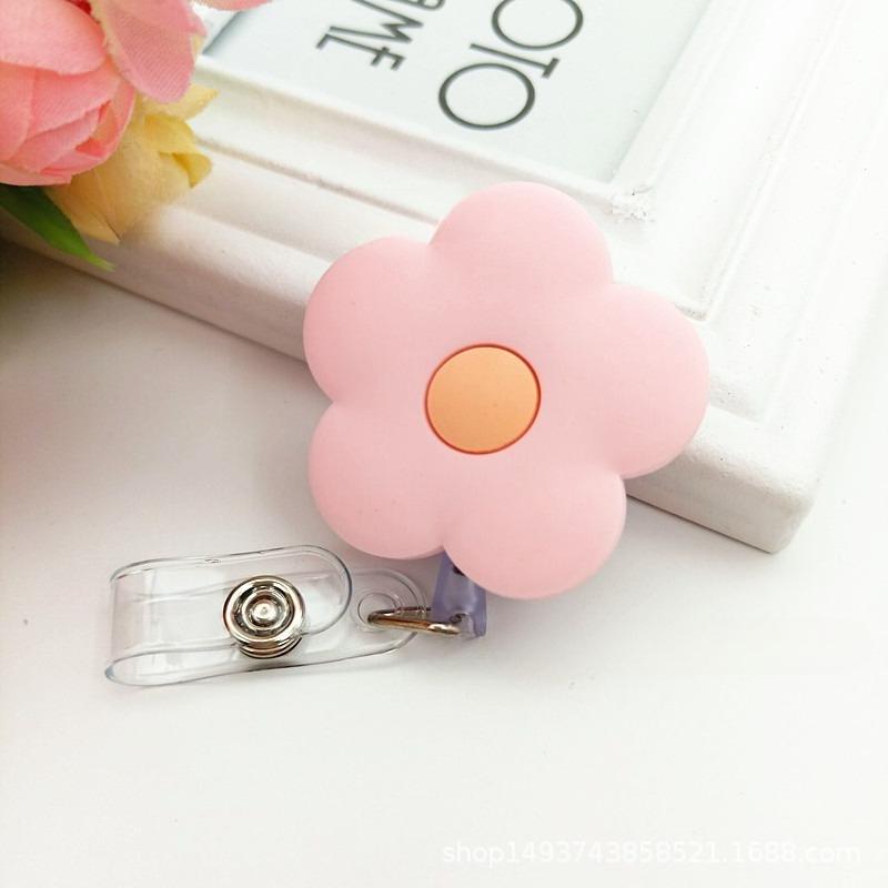 1 Piece High Quality Silicone Retractable Nurse Badge Holder Clip Fruits Dolphin Sunflowers Students ID Card Holder
