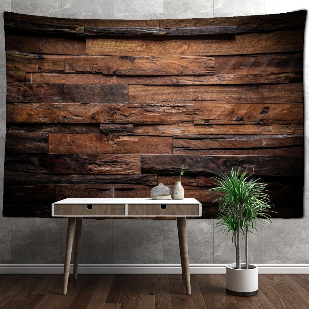 Dark Wood Texture Tapestry Wall Hanging Abstract Art Hippie Tapez Living Room Home Decor Background Cloth