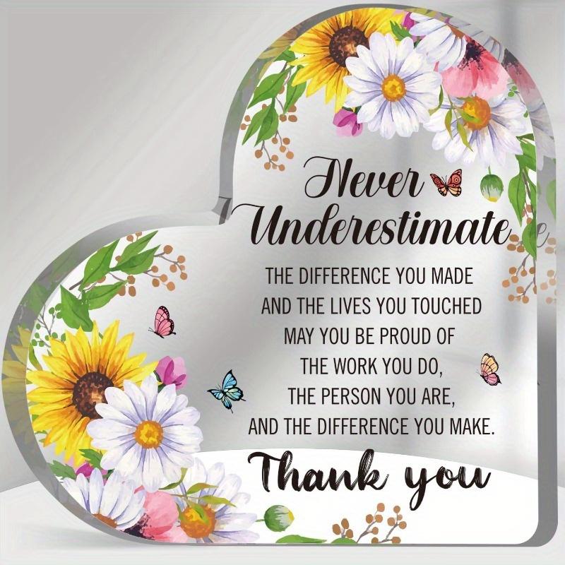 

2D Flat Grateful Heart Acrylic Keepsake Decorative Plaque, Thank You Gift, Home Decor Plaque Hanging Wall Art Decorative Garden Decoration for Room Do 10*10cm