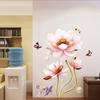 PVC Flower Koi Sticker 3D Effect Self-adhesive Glass Door Sticker Anti-static Chinese Style Lotus Wall Sticker Bedroom Decor