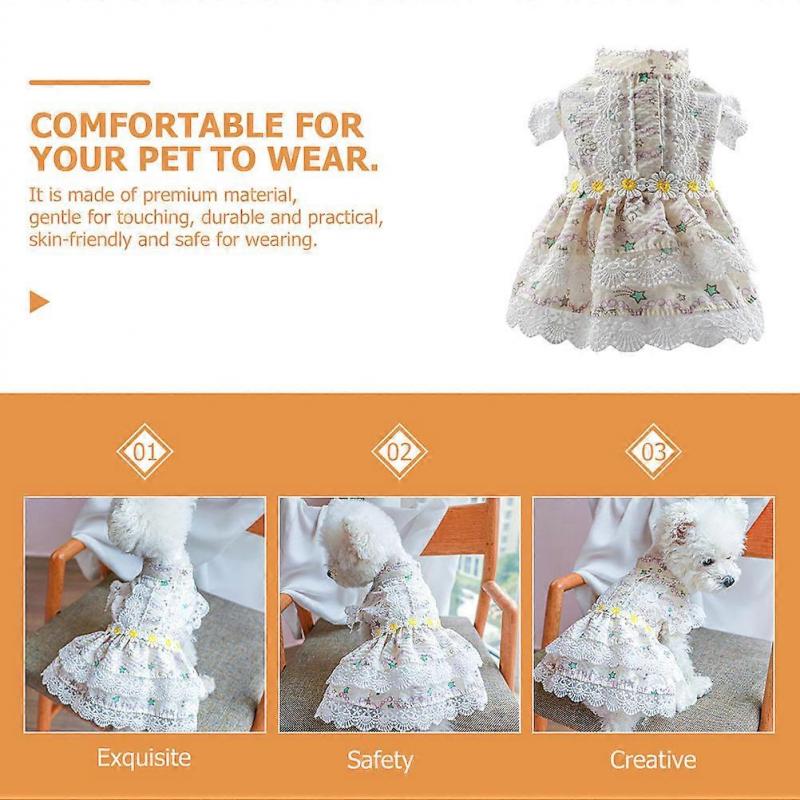 Dog Dress Dog Summer Clothes for Puppy 4Pcs Floral Dress Assorted Colors