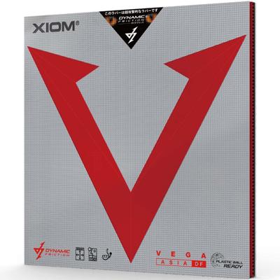 XIOM Vega Asia DF Red Obrácená Stolní Tenis 10551 2.0 Potah, Měkký, Potah,