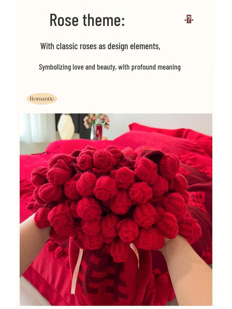 Rose Bouquet Gold Blanket: Perfect High-End Gift for Weddings, Engagements, New Brides, or Best Friends