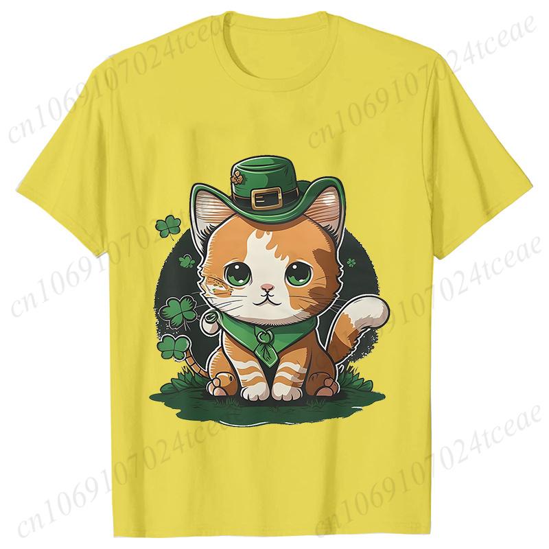 New Summer Tshirts St Patricks Day Irish Cat Happy St Patricks Fashion Womens Oversized TShirt Casual Womens Clothing Tops