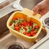 Space Efficient Sink Strainer Press Dumping Drain Basket Compacts Kitchen Storage Tray Plastic Food Catchers Organizers