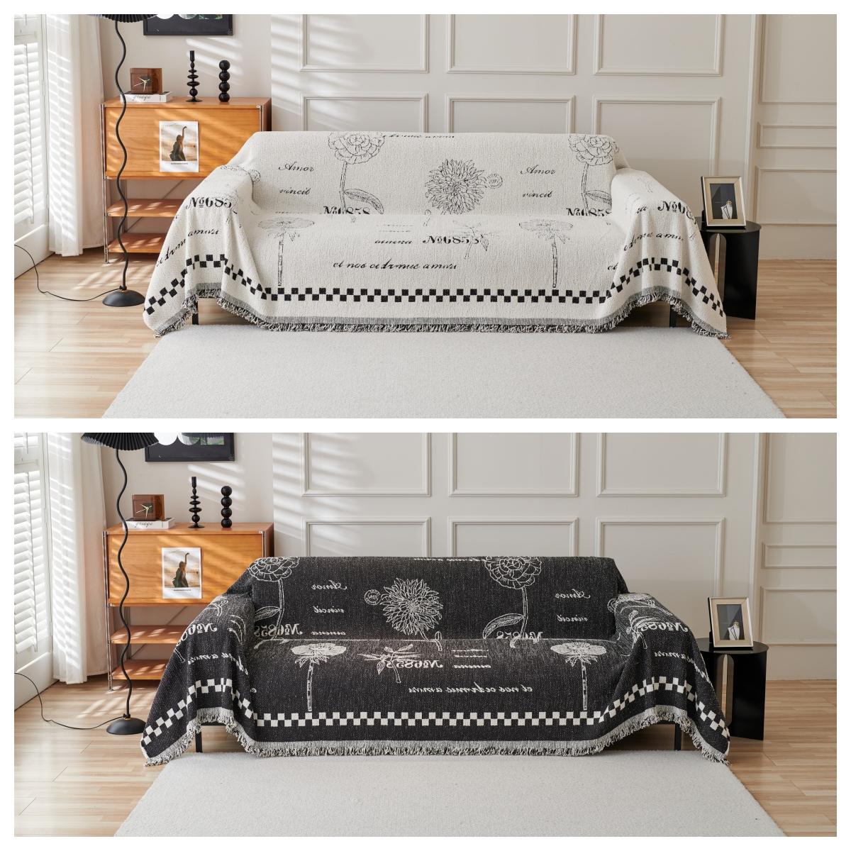 

1pcs Double Sided Living Sofa Cushion Four Seasons Universal Anti Cat Scratch Seat Mat designed for Family Room Dustproof Backrest Cover Towel 1seater 180x130cm