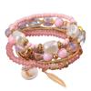 Famous Style Shell Leaf Pendant Mixed and Matched Beads Multi-layer Temperament Women's Bracelet Set