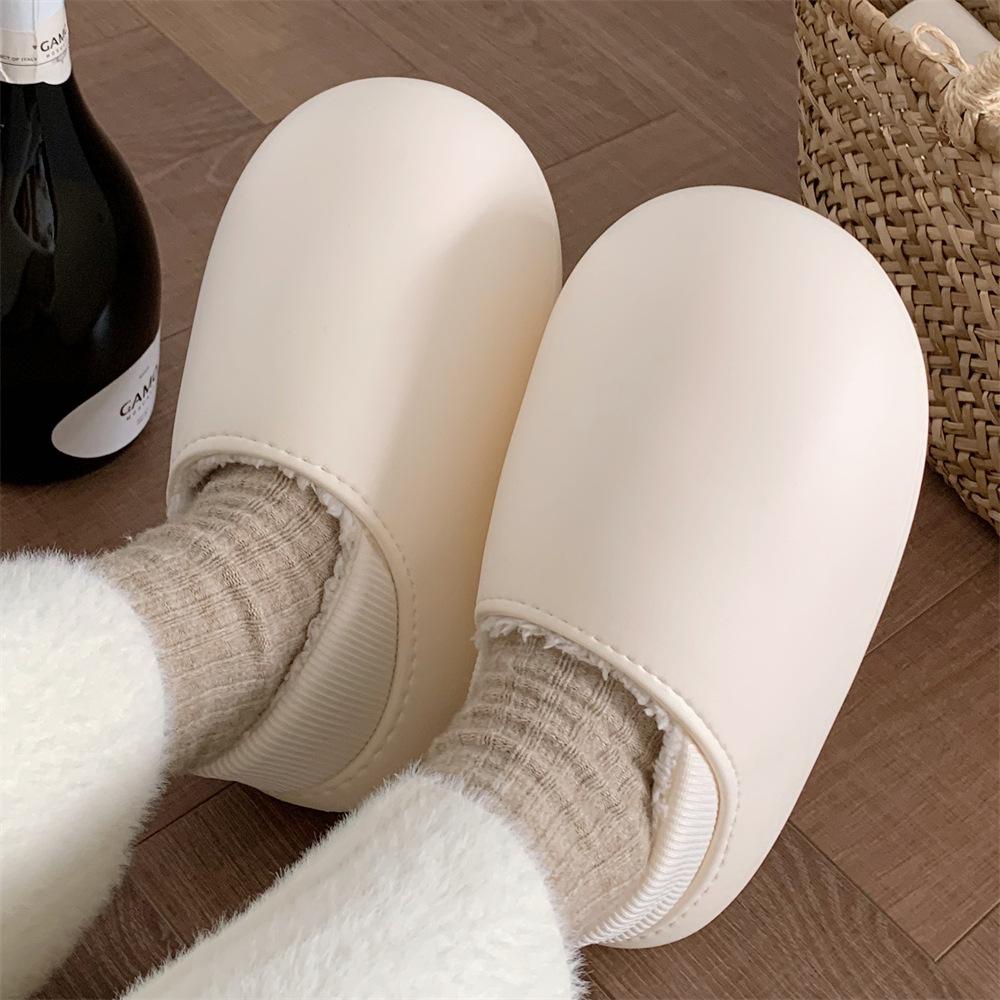 New Slippers Women Winter Soft Fluffy Waterproof Cotton Shoes for Home Thick Sole Slippers Cozy Warm Flats Non-Slip Shoe