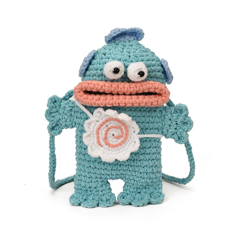 

Трендовая квадратная вязаная сумка для телефона Hangyodon с дизайном открытого верха для городского стиля