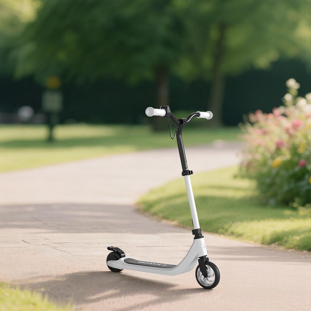 E-Scooter, Electric Kick Scooter, 6 Km Range, from 6 Years, Steel Frame, Black+White, 76 X 53 X 95cm