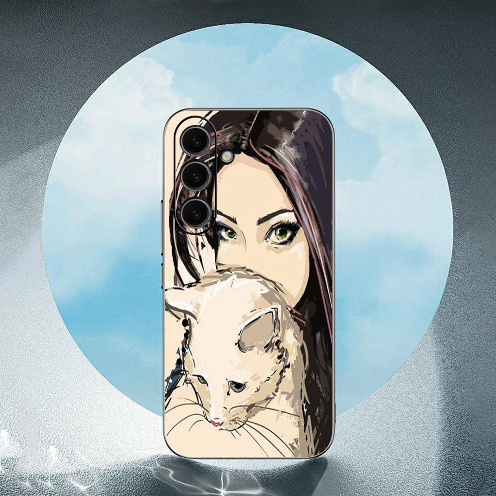 Fashion Girls For Samsung Galaxy S25 S24 S23 Ultra S22 S21 Plus S20 Black Soft Silicone Protective Case