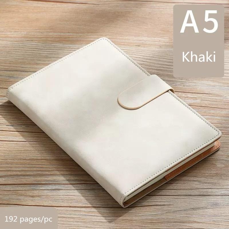 XIWAN A5 Business Hardcover Notebook 6-Ring Binder Magnetic PU Leather Cover Loose-Leaf Notepad Diary Custom Logo for