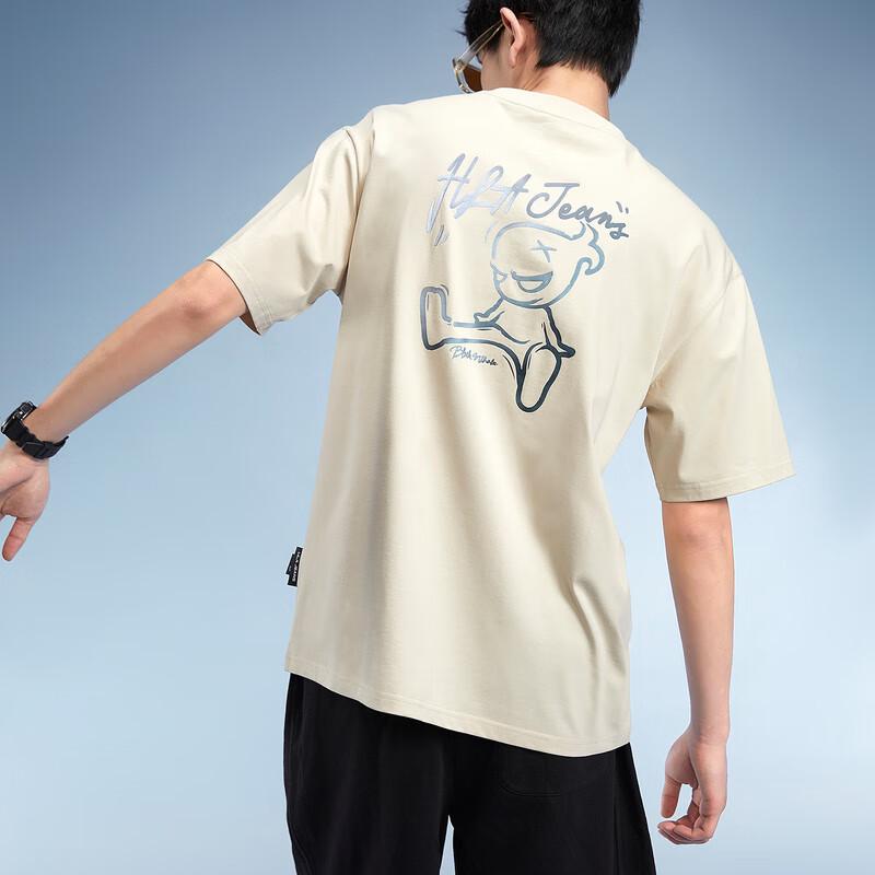 HLA Black Whale Men's Graphic Print Short Sleeve T-Shirt