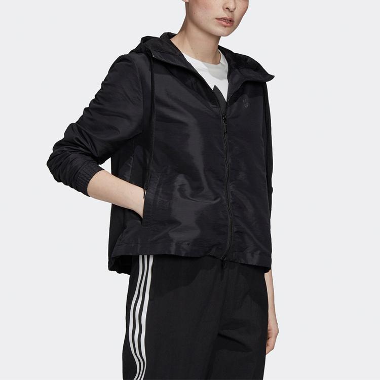 Women's Adidas Originals Jackets Women's Black Hooded Moderate Other