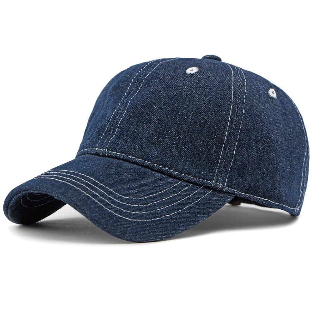 

HT4755 Baseball Cap Spring Summer Autumn Caps for Men Women Solid Plain Denim Baseball Hat Male Female Adjustable Snapback Caps Adjustable 55-60cm темно-синього кольору