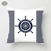 Compass Anchor Pattern Pillowcase Peach Skin Blue Mediterranean Style Gift Living Room Sofa Home Decor Car Seat Cushion Cover