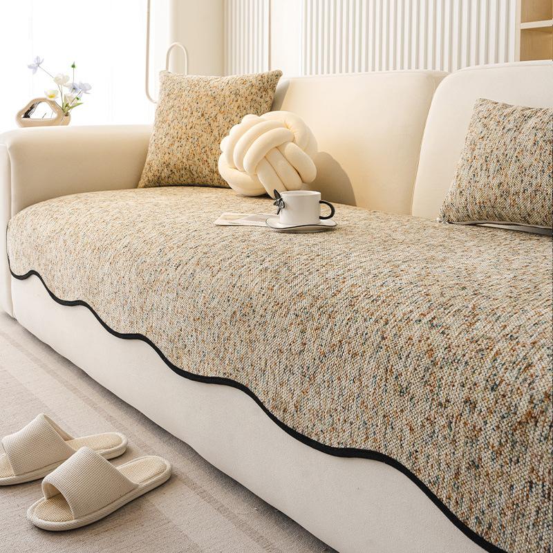 

Подушка для дивана из шенилла нестандартной формы 2025 новый сезон фиксированная нескользящая подушка сиденья с улучшенным ощущением прямой ряд цельный чехол 90*70cm