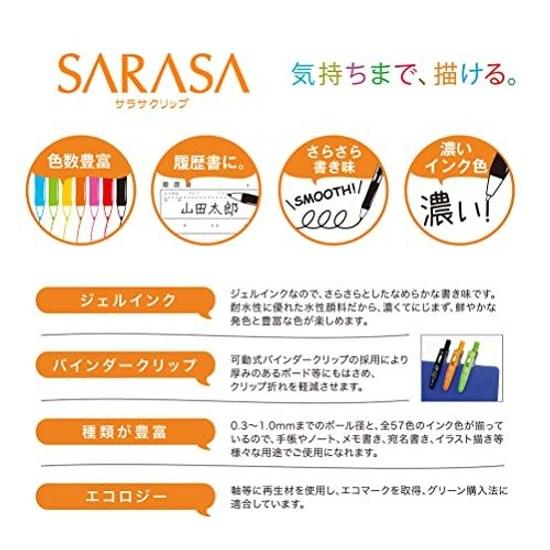 Zebra Gel Ballpoint Pen Sarasa Clip 0.5 Black 5 pieces P-JJ15-BK5