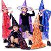 Multicolor Halloween Clothing Sequin Witch Cloak Cape Robe Witch Cloak Cape with Hat  Children/Kids