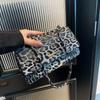 Autumn new leopard print fashion bag women's foreign versatile fashion small square bag high value trend personalized baguette bag