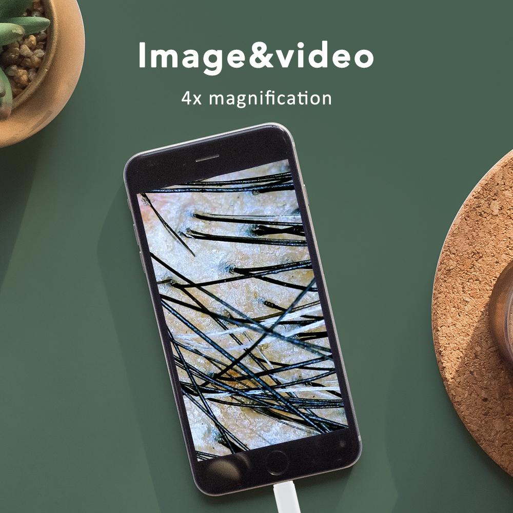 Visual Dermatoscope Scalp Facial Skin Analyzer Machine 1000X Skin Magnifier Scalp Diagnostic Machine Wifi Microscope Skin Test