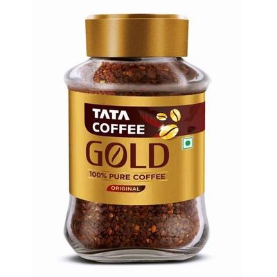 Tata Coffee Gold Original, Instant- & Reiner Kaffee Glas, 90/95 g, Gefriergetrocknet, Reichhaltig & Stark, Speziell Ausgewählte Robusta- und Arabica-Bohnen