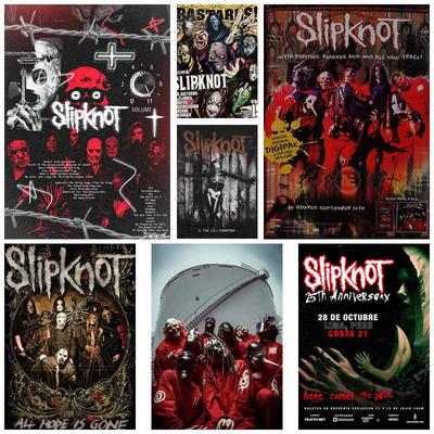 Sunkiojo metalo juosta Slipknot vintage plakatas baltas popierius roko juostos plakatai ir spaudiniai Pradžia Baras Sienų menas Tapyba Svetainės apdailos freska