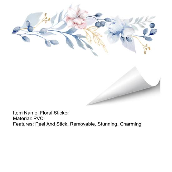 Flowers Wall Decals Peel And Stick Removable Floral Art Wall Stickers for Living Room Girls Room Nursery Bedroom