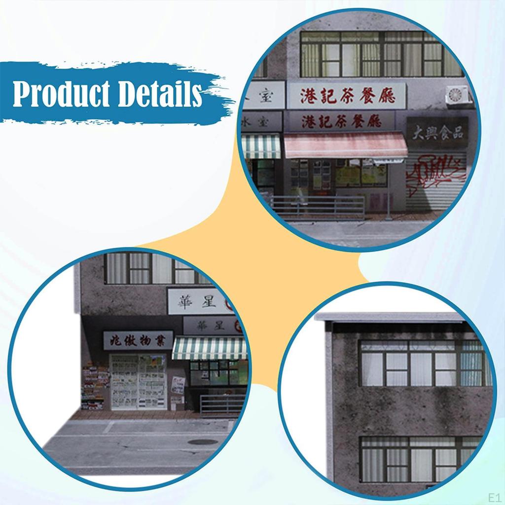 1 Piece Diecast Car Display Case Diorama Building City Backdrop Model Scene Miniature