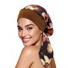 New Women Flower Print Hat Elastic Muslim Hijab Hats Long Tail Head Wraps Chemo Beanies Caps Cancer Bandanas