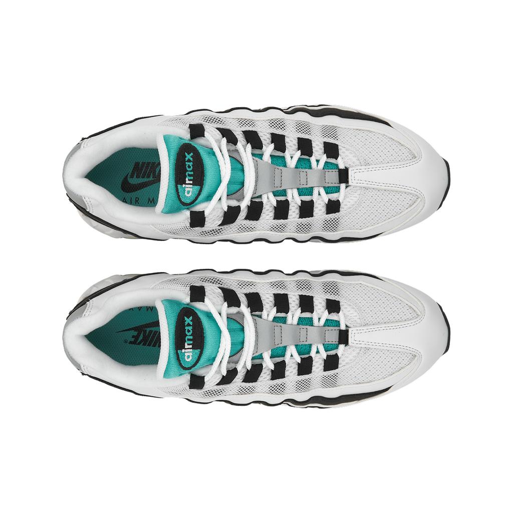 Nike Air Max 95 OG Bordure Noire 2025 Baskets Homme Blanc Hyper-Jade Argent Métallisé IM7409-100